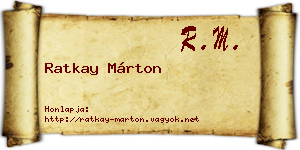 Ratkay Márton névjegykártya
