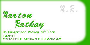 marton ratkay business card